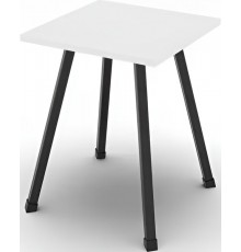 Табурет кухонний Ferrum-decor 430x320x320 Чорний метал ДСП Біле 16 мм (FRD-104639)