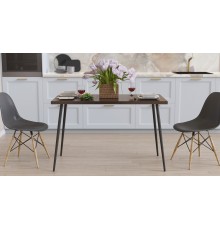 Кухонний стіл Марсель 30 Ferrum-decor 75x120x60 Чорний метал ДСП Венге Магія 32 мм (FRD-106737)