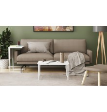 Стіл журнальний приставний Террі Комбо Ferrum-decor 345x662x440 Білий метал ДСП Біле 16 мм (FRD-105143)