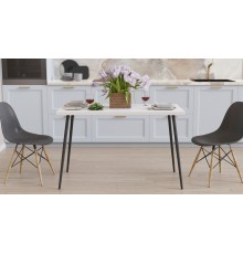 Кухонний стіл Марсель 30 Ferrum-decor 75x120x70 Чорний метал ДСП Білий 32 мм (FRD-106693)