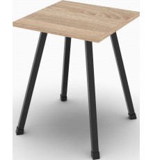 Табурет кухонний Ferrum-decor 430x320x320 Чорний метал ДСП Дуб Сонома 16 мм (FRD-104640)