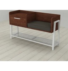 Банкетка із тумбочкою Ferrum-decor Бланка 540x1000x320 метал Білий ДСП Венге 16 мм (FRD-105304)