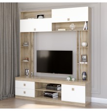 Стінка для вітальні Еверест Соната дуб сонома + білий (DTM-2250)