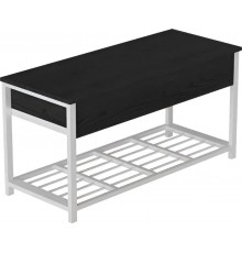 Банкетка з ящиком Ferrum-decor Дрейк 2 550x1200x400 метал Білий ДСП Сосна Кембра 16 мм (FRD-103075)