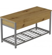 Банкетка з ящиком Ferrum-decor Дрейк 1 550x1000x400 метал Сірий ДСП Дуб Артізан 16 мм (FRD-103064)