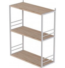 Книжкова полиця універсальна Ferrum-decor Стім 2 74x63x26 білий ДСП Дуб Сан-Марино 16мм (FRD-104110)