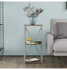 Етажерка 3/34 Ferrum-decor Серії Конект 73x34x28 сірий ДСП Дуб Сонома Трюфель 16мм (FRD-104305)