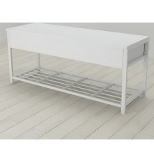 Банкетка з ящиком Ferrum-decor Дрейк 1 550x1000x400 метал Білий ДСП Біле 16 мм (FRD-103052)