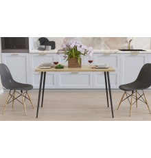 Кухонний стіл Марсель 30 Ferrum-decor 75x120x60 Чорний метал ДСП Дуб Сонома 32 мм (FRD-106738)