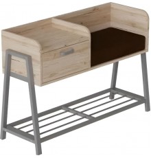 Банкетка з тумбочкою Ferrum-decor Бланка 540x1000x320 метал Сірий ДСП Дуб Сан-Марино 16 мм (FRD-103039)