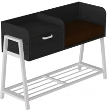 Банкетка з тумбочкою Ferrum-decor Бланка 540x1000x320 метал Сірий ДСП Сосна Кембра 16 мм (FRD-103040)