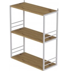 Книжкова полиця універсальна Ferrum-decor Стім 2 74x63x26 білий ДСП Дуб Артізан 16мм (FRD-104111)