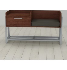 Банкетка із тумбочкою Ferrum-decor Бланка 540x1000x320 метал Сірий ДСП Венге 16 мм (FRD-105305)