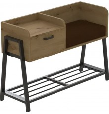 Банкетка з тумбочкою Ferrum-decor Бланка 540x1000x320 метал Чорний ДСП Дуб Артізан 16 мм (FRD-103029)