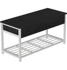 Банкетка з ящиком Ferrum-decor Дрейк 1 550x1000x400 метал Білий ДСП Сосна Кембра 16 мм (FRD-103054)