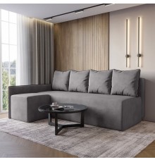 Кутовий диван ортопедичний iSmart MORRO Maxi єврокнижка 205x149 см (матрац Silver) сірий Laura 33 (ISM-051363)