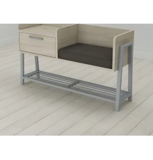 Банкетка із тумбочкою Ferrum-decor Бланка 540x1000x320 метал Сірий ДСП Сонома 16 мм (FRD-103041)