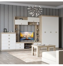 Вітальня Еверест Соната Комплект 28 (модульна - 4 елементи) дуб сонома + білий (DTM-2516)