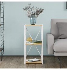 Етажерка 3/34 Ferrum-decor Серії Конект 73x34x28 білий ДСП Дуб Артізан 16мм (FRD-104297)