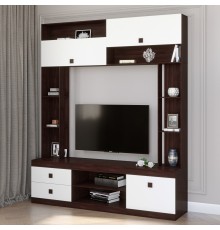 Стінка для вітальні Еверест Соната венге темний + білий (DTM-2252)