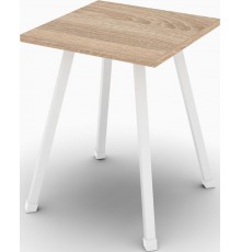 Кухонний табурет Ferrum-decor 430x320x320 Білий метал ДСП Дуб Сонома 16 мм (FRD-104643)