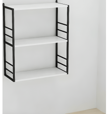 Книжкова полиця універсальна Ferrum-decor Стим 2 74x63x26 чорний ДСП Біле 16мм (FRD-104103)