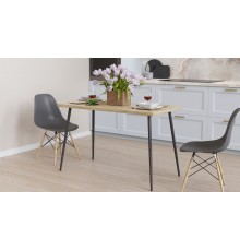 Кухонний стіл Марсель 40 Ferrum-decor 75x120x70 Чорний метал ДСП Дуб Сонома 16 мм (FRD-106764)