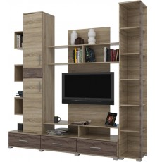 Стінка для вітальні Еверест Бриз + Пенал 18 сонома + трюфель (DTM-2328)