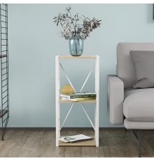 Етажерка 3/34 Ferrum-decor Серії Конект 73x34x28 білий ДСП Дуб Сонома 16мм (FRD-104298)