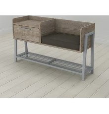 Банкетка із тумбочкою Ferrum-decor Бланка 540x1000x320 метал Сірий ДСП Сонома Трюфель 16 мм (FRD-103042)