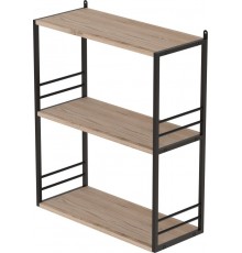 Книжкова полиця універсальна Ferrum-decor Стім 2 74x63x26 чорний ДСП Дуб Сан-Марино 16мм (FRD-104104)