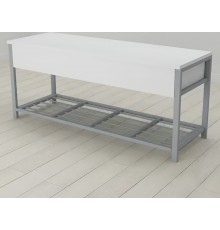 Банкетка з ящиком Ferrum-decor Дрейк 2 550x1200x400 метал Сірий ДСП Біле 16 мм (FRD-103080)
