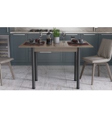 Розкладний обідній стіл трансформер Берта Ferrum-decor 750x1200x900 Чорний метал ДСП Дуб Сонома Трюфель 16 мм (FRD-105175)