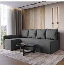 Кутовий диван ортопедичний iSmart MORRO Maxi єврокнижка 205x149 см (матрац Pocket spring) графіт Laura 15 (ISM-051355)