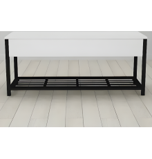 Банкетка з ящиком Ferrum-decor Дрейк 1 550x1000x400 метал Чорний ДСП Біле 16 мм (FRD-103045)