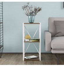 Етажерка 3/34 Ferrum-decor Серії Конект 73x34x28 білий ДСП Дуб Сонома Трюфель 16мм (FRD-104299)