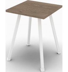 Кухонний табурет Ferrum-decor 430x320x320 Білий метал ДСП Дуб Сонома Трюфель 16 мм (FRD-104644)