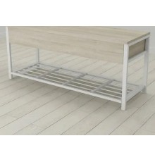 Банкетка із ящиком Ferrum-decor Дрейк 1 550x1000x400 метал Білий ДСП Сонома 16 мм (FRD-103055)