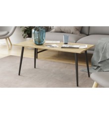 Стіл журнальний Монтана Ferrum-decor 45x100x50 Чорний метал ДСП Дуб Сонома 16 мм (FRD-106714)