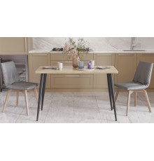 Кухонний стіл Марсель 50 Ferrum-decor 75x120x60 Чорний метал ДСП Дуб Сонома 32 мм (FRD-106698)