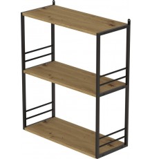 Книжкова полиця універсальна Ferrum-decor Стим 2 74x63x26 чорний ДСП Дуб Артізан 16мм (FRD-104105)