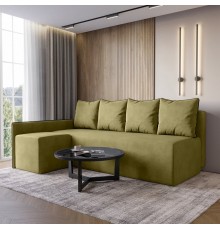 Кутовий диван ортопедичний iSmart MORRO Maxi єврокнижка 205x149 см (матрац Pocket spring) оливковий Laura 27 (ISM-051356)