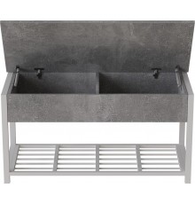 Банкетка з ящиком Ferrum-decor Дрейк 1 550x1000x400 метал Білий ДСП Бетон 16 мм (FRD-103058)