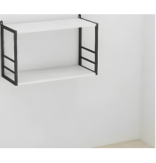 Книжкова полиця універсальна Ferrum-decor Стим 1 38x63x26 чорний ДСП Біле 16мм (FRD-104085)