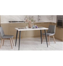 Кухонний стіл Марсель 50 Ferrum-decor 75x120x70 Чорний метал ДСП Білий 32 мм (FRD-106709)