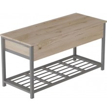 Банкетка з ящиком Ferrum-decor Дрейк 2 550x1200x400 метал Сірий ДСП Дуб Сан-Марино 16 мм (FRD-103081)