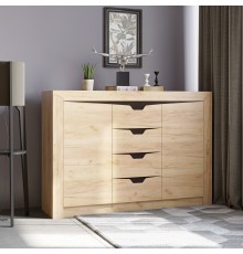 Великий комод для речей Еверест Ліберті-1400 140х38х98.5 дуб крафт золотий (DTM-2138)