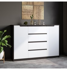 Великий комод для дому Еверест Мікс-3 (телескопи) 140х38х97 венге + білий (DTM-2006)