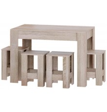 Обідній комплект Еверест Стіл СТО-1 + 4 табурети Т-1 Дуб сонома (DTM-5588)