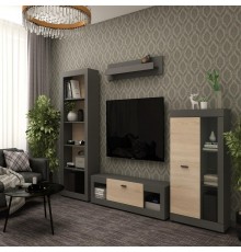 Комплект у вітальню Doros Такна ТВ2 Графіт/Дуб сонома (DRS-011354)